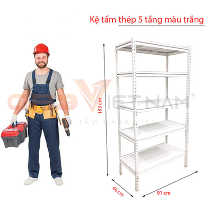 Kệ thép trắng 05 tầng 91cm VNSV091A5BT2 6